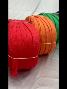 (ม้วนละ100เมตร) เชือกผ้าแบน เชือก เชือกถักแบน เชือกเปล สายยกของ เลือกสีได้/คละสีถูกมาก มีสินค้าพร้อมส่ง!!
