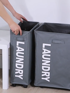 Foldable Laundry Basket with Wheels Dirty Clothes Basket Yoga Mat Storage Organiser