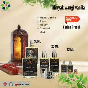 Minyak Wangi Vanilla Parfum Vanilla Bibit Murni Non Alkohol 35ml 25 ml dan 12 ml Asli Vanila Fanila parfume Spary
