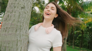 JISULIFE NEW Upgrade 5 Speed Portable Rechargeable Neck Fan Hand Free Fan Personal Fan for Camping Hiking Outdoor Jogging Concert FA14