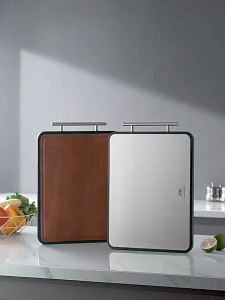 Ebony stainless steel double-sided chopping board antibacterial and mildew resistant 39*26cm/46*30cm