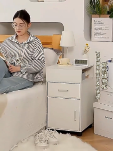 ActiveOne Bedside Table Two Drawer Cabinet Storage Small Movable Side Table Bedroom With Wheels- Fulfilled by ACTIVEONE