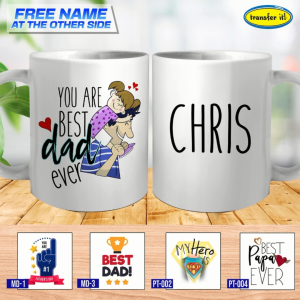 Transfer it Personalized name 11 oz mug Best dad! You are #1 for fathers day Gift Ideas