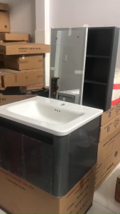 combo tủ gương led và lavabo rửa mặt và tủ nhôm cao cấp độ bền cao và lavabo rửa mặt âm TỦ NHÔM 15 80cm hàng nhôm đặc