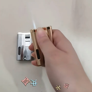 HQ 708 707 Windproof Lighter Metal Press On Refill Gas Butane Men Gifts Set