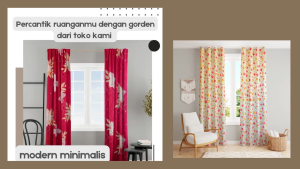 Gorden Panjang Jendela/Pintu Murah & Hordeng Size 120x200cm FREE HOOK & TALI LP