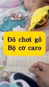 (Hỏa tốc HCM) Bộ cờ caro cờ xo hỗ trợ trẻ phát triển tư duy khả năng ghi nhớ và nhận biết cờ caro gỗ