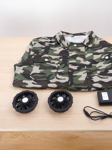 SINRANSINYA丨เสื้อแจ็กเก็ตพัดลมแขนสั้นทำงานอุปกรณ์ป้องกันแสงแดดสำหรับทำความเย็นในฤดูร้อนชาร์จทำความเย็นได้