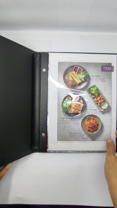 Buku menu cafe,resto,hotel model tulisan menu warna hitam,ready stok