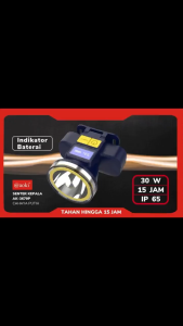 Aoki Senter Kepala LED BrightMax 30W Efisiensi Tinggi dengan Tampilan Baterai Digital AK 3679P - ZS