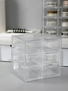 7 Drawer Stackable Organizer Transparent Desktop Organizer Brushes Drawer Storage Rack Box Makeup Stationary Office Notebook