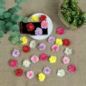 (Túi 65 bông) 50gam hoa anh hoa đào hoa đào hoa mai hoa anh đào  bông kép đế mỏng có kèm kẽm buộc