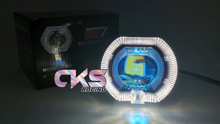 Biled Ala Ala Lampu Projie Biled Cut Off 3 Inch CR7 Premium Plus Ring Shroud Devil Cahaya High Low