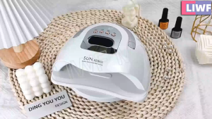 เครื่องอบเล็บ แห้งไว10วินาที กำลังไฟ380W 81LEDS ตั้งเวลา4เกียร์ ไม่ทำให้มือดำ จอLCD เครื่องอบเล็บเจล