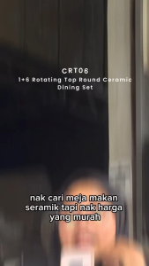 [FREE INSTALLATION] I HOME MARK CRT06 1+6 Rotating Top Round Ceramic Dining Set / Set Meja Makan 6 Kerusi / Meja Makan Marble