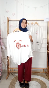 Set Cargo Merah Putih Kekinian Bahan Kaos Katun Combed 24s M L XL XXL 3XL Setelan Jumbo Wanita Adem