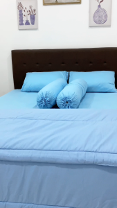 Bed Cover Set Sprei Polos Pastel Blue - Ukuran Lengkap 90x200 - 200x200 - Fankay