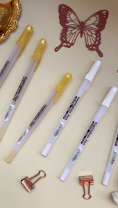 Pulpen Warna / Tinta Putih / Emas / Perak / Colour Gel Pen Pulpen Highlight Pen Tinta Putih White Gold Emas Art Craft Pigment Liner Pen Pena Pen Marker Pen Cat Tahan Air