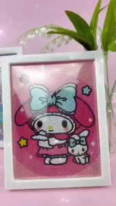 Sanrio Kuromi diamond stickers children DIY handmade stickers birthday gift girls toys Birthday gift small gift box 钻石贴画