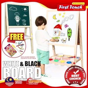 Magnetic Whiteboard with Stand for Kids Greenboard 2 in 1(Adjustable Stand) Papan Putih Papan Hijau Tulis