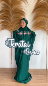 Mukena Dewasa Lajuran Katun Rayon Bordir Tile Timbul Malaika Mukenah Terusan Jumbo Mukena Traveling