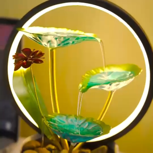 น้ำตกโคมไฟโมเดิร์น น้ำตกดอกบัว ราชินีแห่งไม้น้ำ วัสดุโลหะ ของตกแต่งบ้าน เสริมฮวงจุ้ย