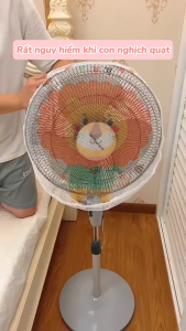 LƯỚI CHE QUẠT CO GIÃN DÂY RÚT – COMBO 2 – BỌC QUẠT CHỐNG BỤI AN TOÀN CHO BÉ PHÙ HỢP QUẠT 16–18 INCH