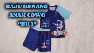 Baju Renang  Anak Terusan Baju Renang Set Motif Rocket BR1