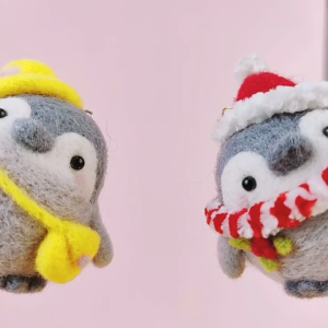 DIY Kit Animal Felt Wool Needle Poke Set Kerajinan Tangan Boneka Penguin Binatang Lucu