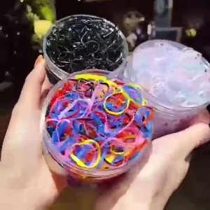 Ikat Rambut Jepang Free Toples 1000pcs - Karet Jepang Toples - Ikat Rambut Jepang Tabung