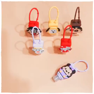 Portable Cartoon Silicone Hand Sanitizer Holder Bottle Hand Sanitizer Kids Pemegang Sanitizer Kartun Silikon 硅胶卡通洗手液瓶套