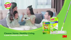 3M™ Scotch-Brite™ Easy Sweeper Plus Paper Wiper Mop Refill - Raised Cushion Pad with Honeycomb Design - Hexagonal Head for Better Scrubbing - Telescopic Handle - Sturdy and Durable - 360 Degree Rotation - Slim Plate for Hard-to-Reach Areas