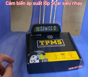 (BH 12 tháng) Cảm biến áp suất lốp ô tô S-Car siêu nhạy màn hình màu tiếng Việt dùng năng lượng mặt trời
