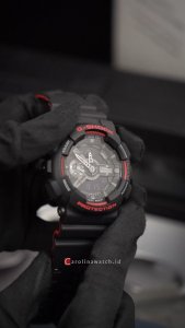 Jam Tangan Pria Casio G-Shock GA-110HR-1A Black Digital Analog Dial Black Resin Band