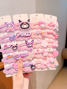 5 ชิ้น/ชุด กิ๊บติดผมลายเมโลดี้ Sanrio สุดน่ารัก กิ๊บติดผม Kuromi สำหรับเด็ก กิ๊บติดผม Kuromi สำหรับเด็กผู้หญิงสุดน่ารัก