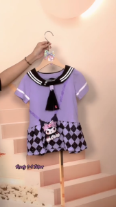[KIDSFASHIONKOLEKSI] Dress Pesta Kostum Sanrio Kuromi Dasi Ungu Cute Anak Perempuan