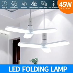(พร้อมส่ง)หลอดไฟ LED 45W หลอดไฟใบพัด ทรงใบพัด พับเก็บได้ Deformable lamp ประหยัดพลังงานไฟ ปรับมุมโคมไฟได้
