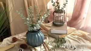 【Ready Stock】1PCS -Eucalyptus Stems Artificial Eucalyptus Leaves Stems Real Grey Green Touch Leaf Branches for Home Office Flowers Bouquet Centerpiece Wedding