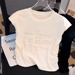 🔥[C320] Áo thun phối ĐÍNH ĐÁ có ĐỆM VAI xinh xắn hàng Quảng Châu cực HOT - kholenqc