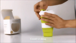 Cangkir air silikon lipat 550ml Cangkir kopi teleskopik Perjalanan portabel luar ruangan Olahraga