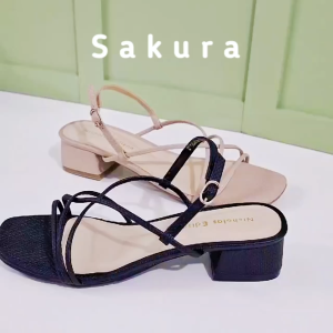Nicholas Edison Heel Sakura Mocca Sandal Hak Tahu Strappy Terbaru