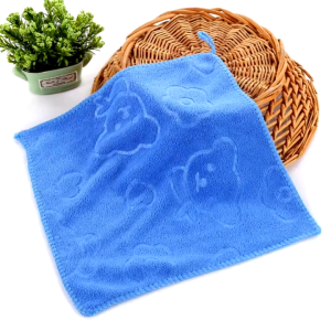 Handuk Mandi Kecil Anak Microfiber 30x30cm Motif Embos Bear Bahan Lembut Nylon Bath Towel Perlengkapan Mandi Import MLH C12