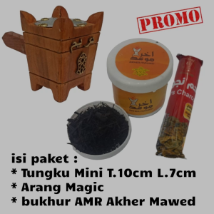 Paket Bukhur AMR Tungku Kayu T10cm Tareem Terompah Arang Termurah