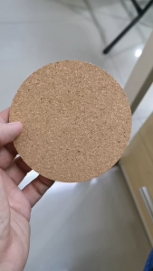 จานรองแก้วไม้ก๊อก กลม ขนาด 9.5 ซม.