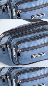 Waistbag AR Apparel Seven Pocket Waterproof PU Leather Slingbag Tas Selempang Pinggang Pria