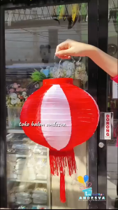 Lampion Gantung HUT RI 30 cm / DIRGAHAYU RI / lampion merah putih kain / hiasan 17 agustus