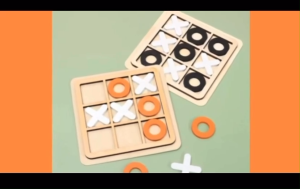 Tic Tac Toe XO Wooden Board Games Desk Toys Classical Family Children Kids Educational Toy Gift