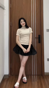 Chân Váy Đũi MiSoul Siêu Mát Họa Tiết Trái Tim Dáng Ngắn Có Lót Trong Bigsize Misoul Chân Váy Mini Nữ Cạp Chun 291