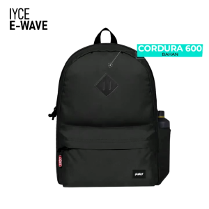 Tas Gendong Sekolah Simple Laptop Ransel Pria Wanita Langky IYCE E Wave Black