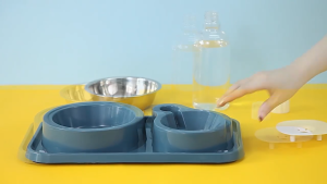 Pet Cat Dog bowl 2 in 1 Feeder Bowl / Drinking Bottle Full Set Puppy Kitty Food Bowls Water Bowls